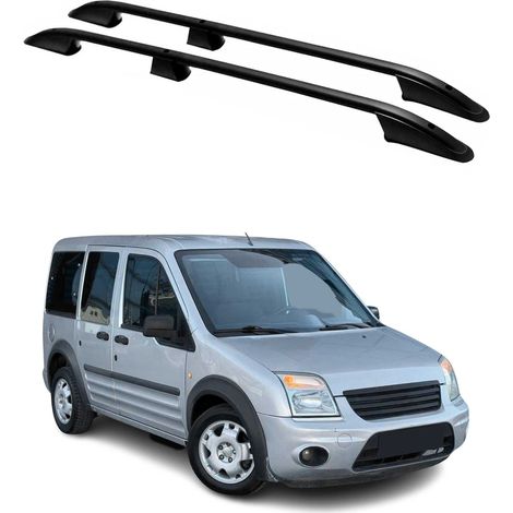 OMAC Barres de Toit longitudinales pour Ford Connect 2002-2013 L1 Court Alu Noir (1/5)