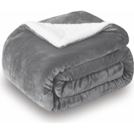 1 pièce Couverture Plaid Polaire Sherpa, 150x200 cm, douce et chaude, pour lit canapé voiture, hiver