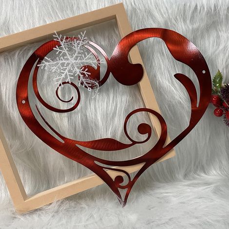 Coeur Mural En Métal - Décoration Murale Creuse Pour Intérieur Et Extérieur - Idéal Pour Jour De La Saint-Valentin, Mariage, Anniversaire - 1 Pièce (1/5)