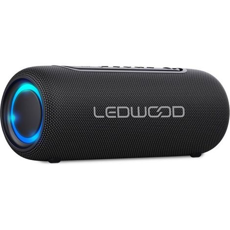 Enceinte Hifi Autonome 100W Ledwood XS100, Effet LED, Buetooth USB, TWS, IPX5, Assistant Vocal, 10W RMS, Batterie 2000mAh