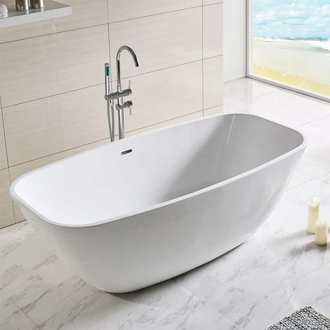 Vasca da bagno freestanding ovale 72,5x150 cm con scarico incluso Giada (1/3)