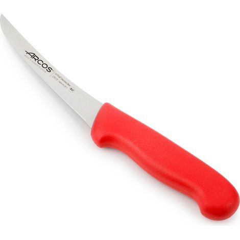 Cuchillo Deshuesador Arcos Colour - Prof  291322  de acero inoxidable Nitrum y mango ergonómico de Polipropileno de color rojo  y hoja de 14 cm, funda display (1/5)