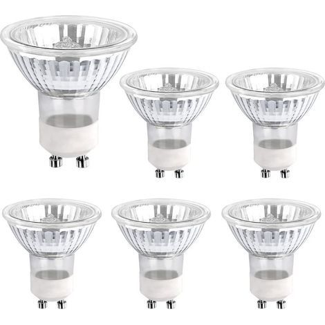 Ampoule Halogene GU10 50W 220V, Dimmable Ampoule Spot Halogene MR16, pour Lumière d'armoire, Lumières d'exposition, pack de 6,OUYLAF (1/5)