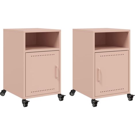 Maison Exclusive - Comodini 2 pz Rosa 36x39x59 cm in Acciaio
