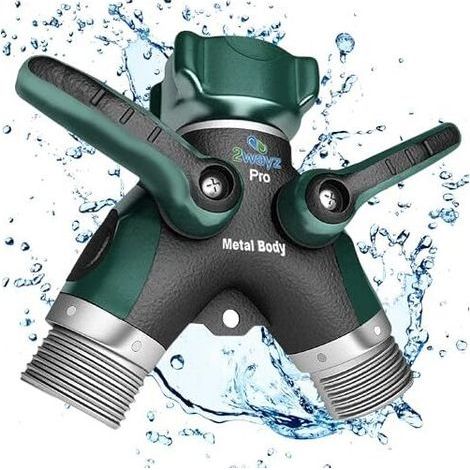 3.9x3.9x3.9cm 2WAYZ- Hose Splitter, Two Way Heavy Duty Garden Tap, Faucet Splitter, Hose Y Splitter, Hose Splitter (1/5)