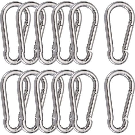 Federkarabinerhaken aus Edelstahl 304 – 12er-Packung M6 (60 × 6 mm) für sicheres Aufhängen und robuste Befestigung (1/5)