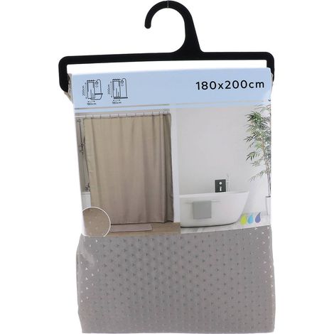 Tenda da doccia in poliestere 180x200cm motivo diamante - taupe - Tendance (1/2)