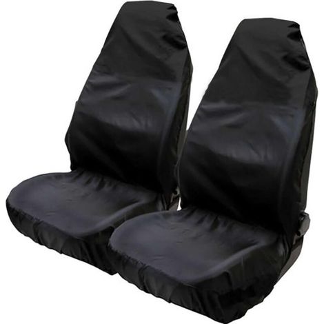 Protections Universelles en Nylon Imperméable pour Sièges Avant de Voiture – Lot de 2 – 75 x 55 x 55 cm – Noir (1/4)