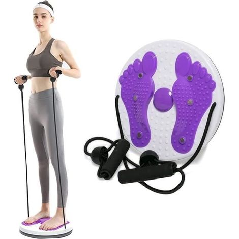 Twist Board Twist Waist,Twist Disque de Taille avec Corde Traction,Fitness et L'entraînement,Planche Twister pour Taille D'exercice (1/4)