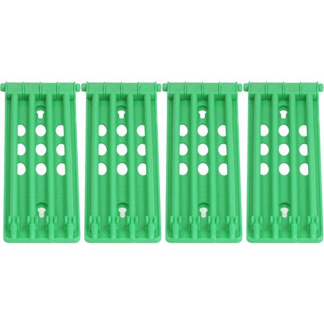 4 Pièces Support pour Bagues de Pigeon, Design à 4 Colonnes Grande Capacité, Support Murale pour Bagues de Patte de Perrochet en Plastique Durable Vert (1/5)
