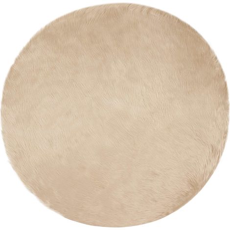 Maison Exclusive - Teppich aus Kunstschaffell TAFALLA Beige Ø 80
