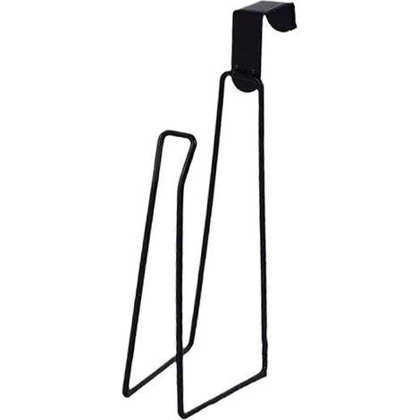 Porte-essuie-tout sous meuble et porte-papier toilette noir mat, en acier inoxydable auto-adhésif pour la cuisine et la salle de bain (1/5)