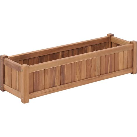 Arriate elevado madera maciza de teca 100x30x25 cm vidaXL (1/5)