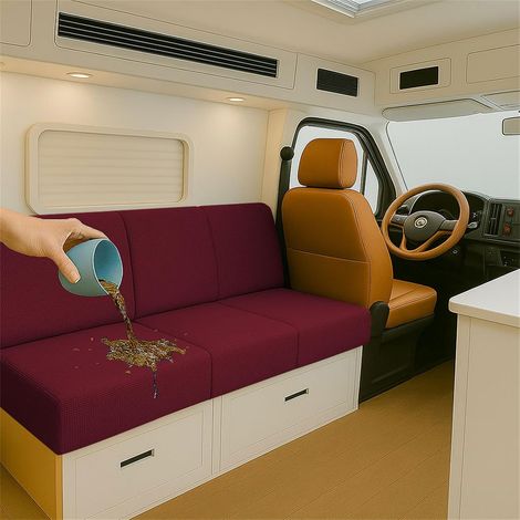 Housse Banquette Extensible pour Camping-Car avec 2 Sangles Antidérapantes (1/5)