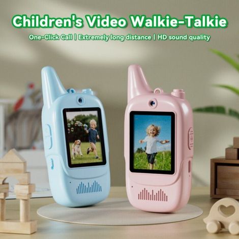 Talkie-Walkie Vidéo - Écran LCD 2 Pouces - Effets Vocaux 4 Modes - Portée 500 M - USB-C Rechargeable - Pour Enfants - Lot De 2 (1/5)