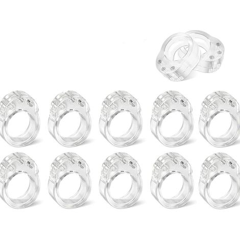 Protecteur de poignée de porte en silicone transparent, flexible et extensible, pour murs, fenêtres et meubles, lot de 12 (1/5)