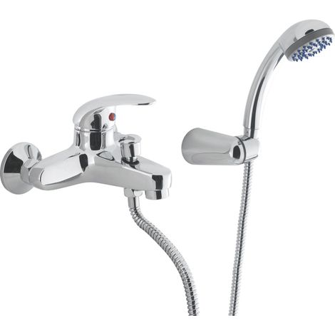 Eurorama - Miscelatore Vasca Con Deviatore, Doccetta E Flessibile Cromato - Serie: Prima