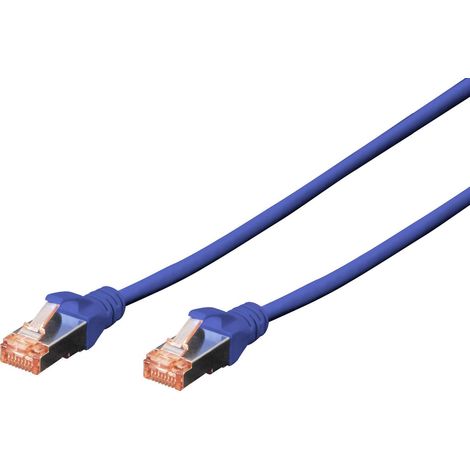 Digitus DK-1644-010/B RJ45 Câble réseau, câble patch CAT 6 S/FTP 1.00 m bleu sans halogène, torsadé
