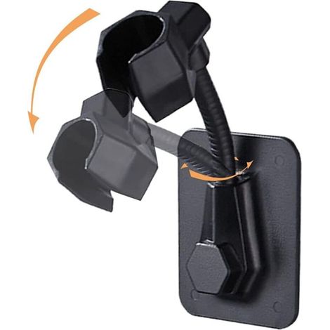 Wandmontierter Duschkopfhalter, Duschhalterung, selbstklebende Duschhalterung, schwarzer Duschhalter, Wandmontierter Duschhalter (1/4)