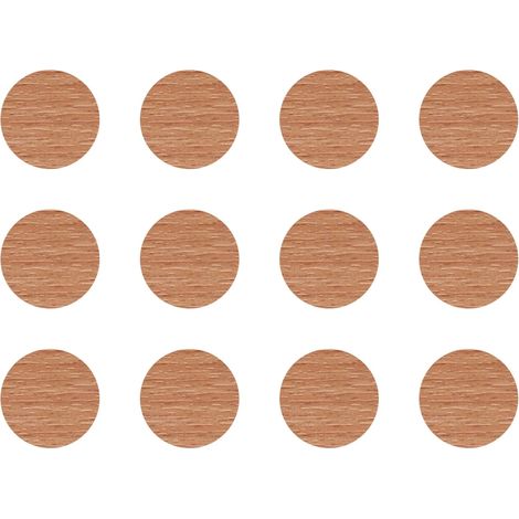 12x Cache vis adhésif autocollant diamètre 40mm protection bouchon trou obturateur meuble table chaise maison, Hêtre bavière