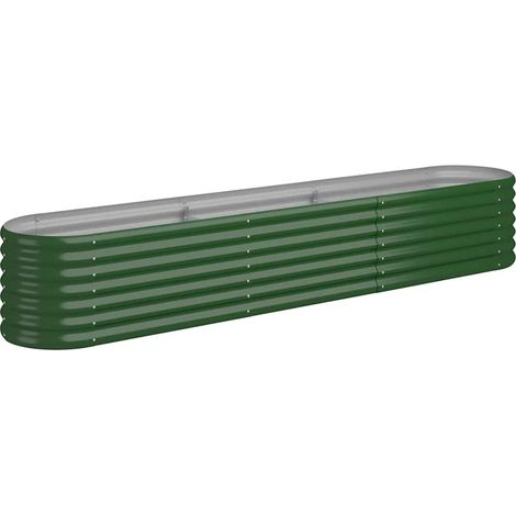 Fioriera da giardino Letto Giardino Acciaio Zincato 224x40x36 cm Verde (1/4)