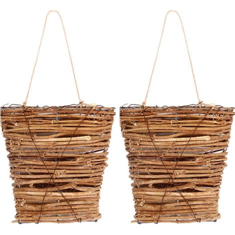 Panier À Fleurs Pour Porte - Panier Décoratif Murale Intérieure Sans Fleurs - Dimensions 35 x 19 cm - Lot De 2 (1/5)