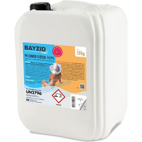 1 x 10 kg de réducteur de pH BAYZID moins 14,9 % de Höfer Chemie pour piscines et piscines afin de réduire la valeur du pH.