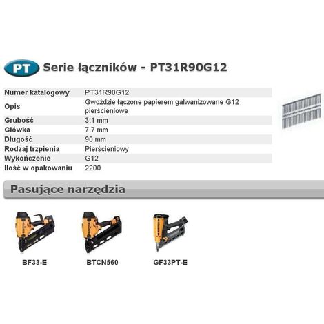 Chiodi testa ad anello bostitch PT 33 acciaio 3,1 x 90 mm