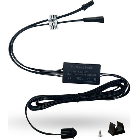 Evotrade Capteur LED 12-24V Mini – Encastrable ou Surface (Détection Proximité 1-3 m, Noir) (1/5)