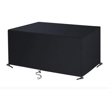 Housse de protection pour table de jardin 120x120x74cm – Tissu oxford imperméable et anti-UV – Cordon de serrage et sangles coupe-vent