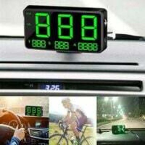 Voiture Moto Numérique GPS Compteur De Vitesse Head Up Display MPH Alarme De Survitesse(105X16X60mm) (1/5)
