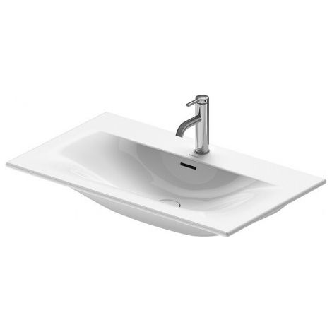 Duravit Lave-mains Viu 234483, 830 mm, avec trop-plein, avec table de robinetterie, 2 trous pour robinetterie, Coloris: Blanc - 2344830058