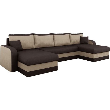 Sofá rinconero Comfivo Melissa IV, Alova 68 + Alova 07, Función de descanso, Almacenaje, 304x140x80cm, 0