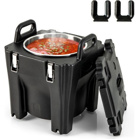 COSTWAY Calentador de Alimentos de 30 L, Recipiente para Calentar Alimento con Barril de Acero Inoxidable, Mantener Calor y Frío durante 6H, 2 Asas y 4 Ruedas, Calentador de Sopa para Fiesta, Acampada (1/5)