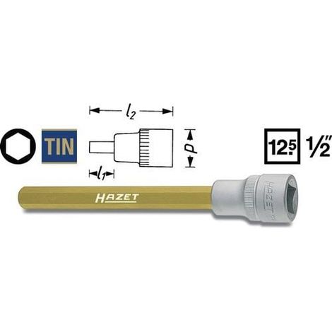 Hazet llave de vaso 986 1/2" hexagonal interior SW 10 mm L 60 mm - 986-10 (1/3)