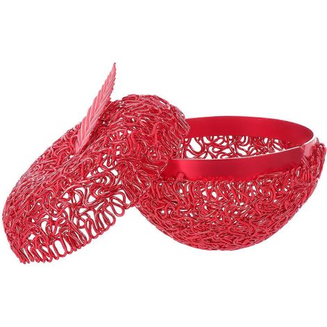 Boîte de rangement compatible en forme de bocal à bonbons (1 pièce) en aluminium rouge (1/5)