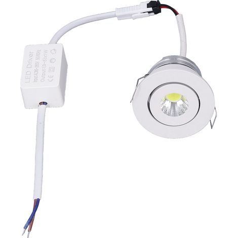 Mini spot encastré LED à angle réglable, en aluminium, blanc froid 6000K, 85-265 V (1/5)