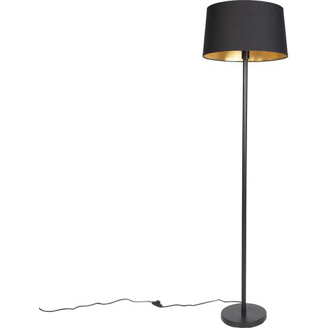 Smart Floor Lamp Black with Black Lampshade 45 cm Incl. Wifi A60 - Simplo (1/4)