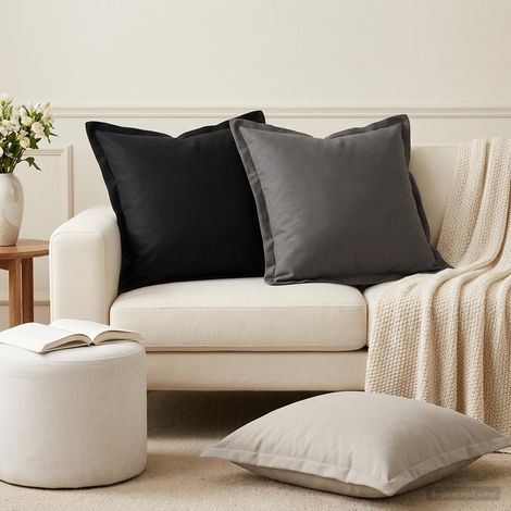 vidaXL Cushion Cover 6 pcs HOUTEN Grey 45 x 45 cm Polyester (1/5)