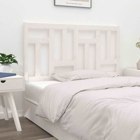 vidaXL Tête de lit Blanc 145,5x4x100 cm Bois massif de pin (1/5)