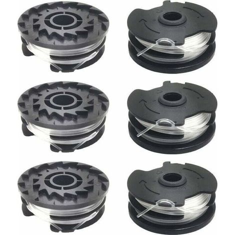 Lot de 6 bobines de fil de rechange pour débroussailleuse électrique et thermiquediamètre 2 mm, longueur 4 m, compatibles modèles courants (1/4)
