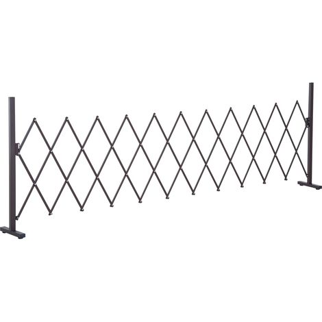 Scherengitter Absperrgitter Ausziehbar 35-300 Cm, Ideal Für Garten, Aluminium, Braun, H103,5 Cm