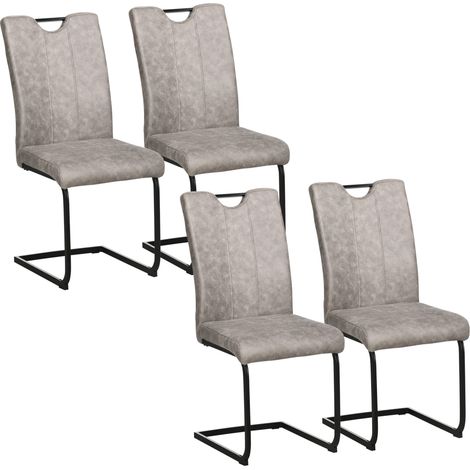 Lot de 4 chaises MAGDA gris et noir (1/5)