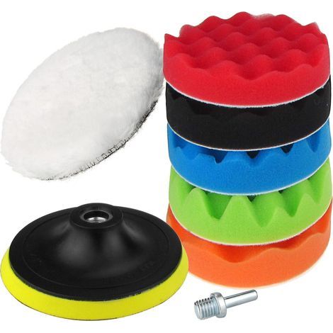 125mm/5 inch Polishing Sponge, Car Polishing Sponge and Wool Polishing Waxing Kits Polishing Pads with M10 Drill Adapter (1/5)