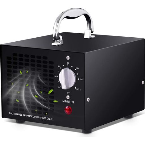 GOPLUS Generateur d’Ozone Commercial 5000mg/h Noir, Purificateur d’Air Professionnel avec Fonction de Chronometrage, Desodorisant Sterilisateur pour Chambre, Fumee, Voitures et Animaux Domestiques (1/4)