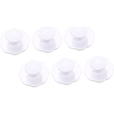CCYKXA6pièces Poignées Sans Perçage à Coller Boutons De Porte Pour Meubles Et Placards Design Épuré Blanc (1/5)