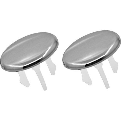 2 Couvercles trop-plein, ABS, rond, pour lavabo salle de bain (1/5)