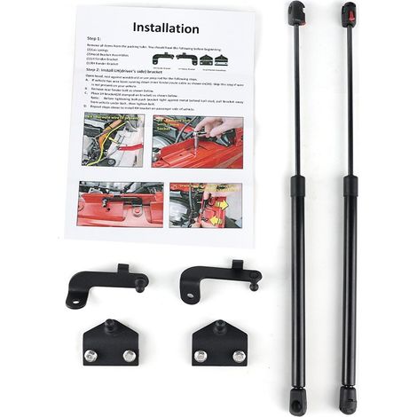 Engine hood hydraulic struts are suitable for 18-23 Jeep Wrangler JL engine hood support strut modifications. (1/4)