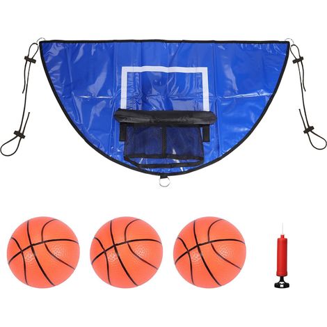 Panier de Basket Trampoline, Mini Panier avec 3 Ballons et Pompe, Accessoire Basketball pour Trampoline, Jeu pour Enfants, Adultes, Jardin, Maison, Intérieur et Extérieur (1/5)
