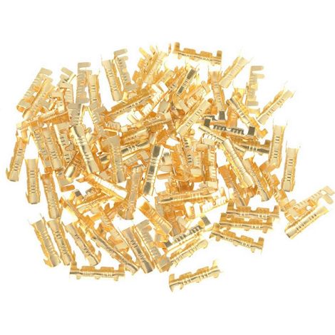100 Stück Schnellanschluss-Verdrahtungsklemmen, Messing-Crimpklemmen, 0,5–1,5 mm Vierkant